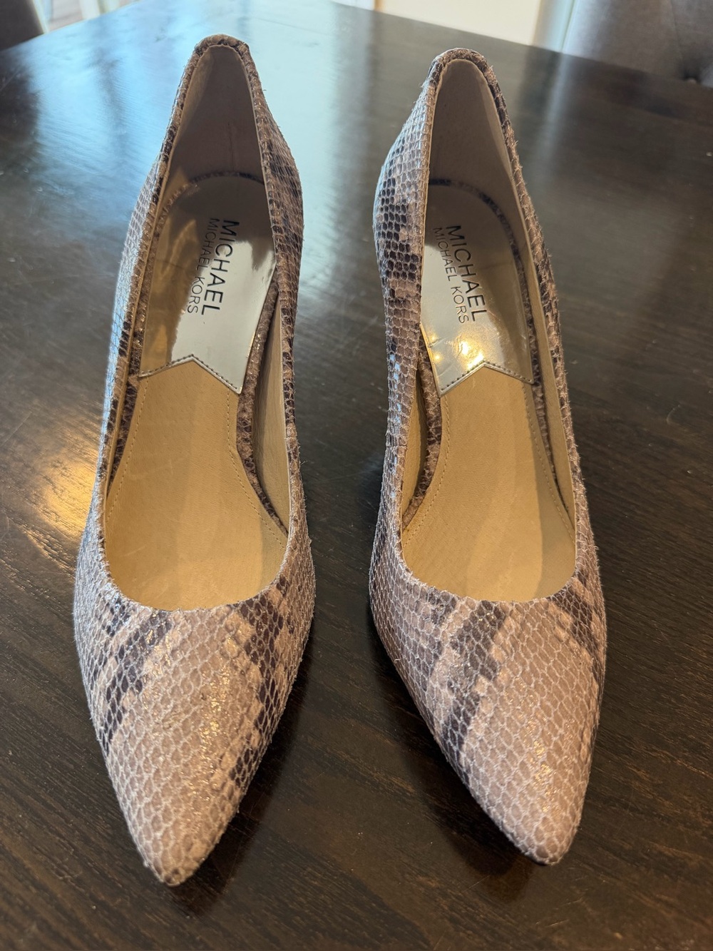 Michael Kors Gray Snake-Print Pointed Pumps BNWOT